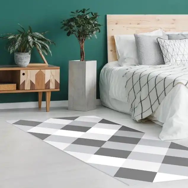 Bestpreis Geometrisches Muster gedrehtes Schachbrett Grau