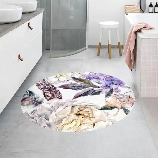 Zartes Aquarell Boho Blüten und Federn Muster Sofort Bestellen