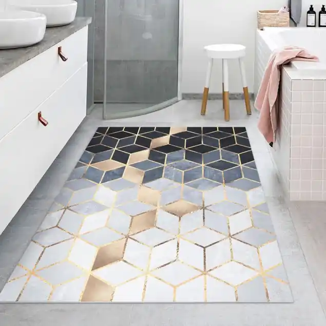 Blau Weiß goldene Geometrie Preis Gesenkt