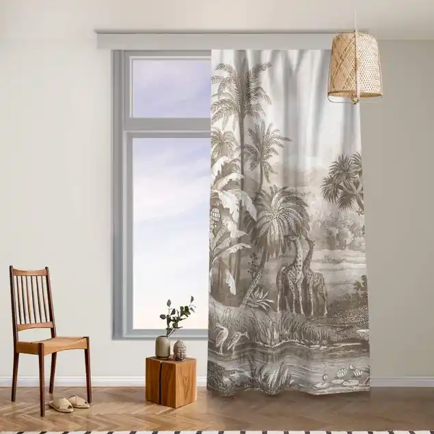 Tropischer Kupferstich mit Giraffen in Braun Letzte Chance
