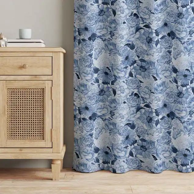 Blaue Vintage Blumen Kostenloser Rückversand