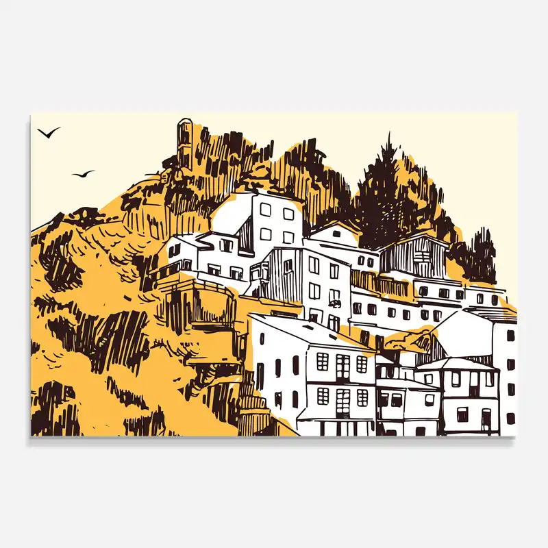 Glasbild Asturias City Rabatt