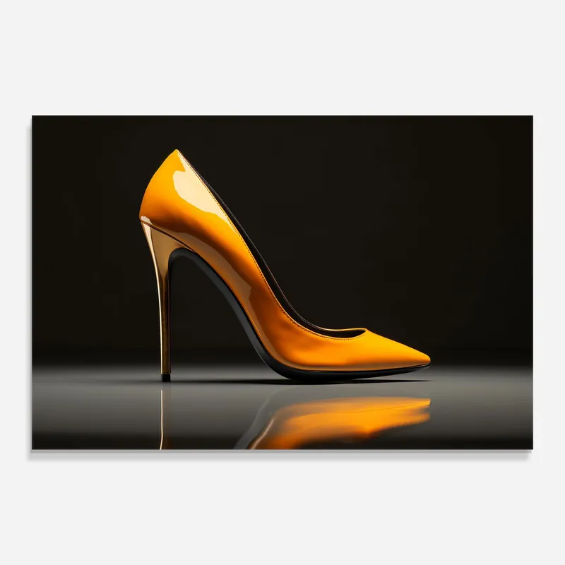 Beliebt Glasbild Yellow Shoe