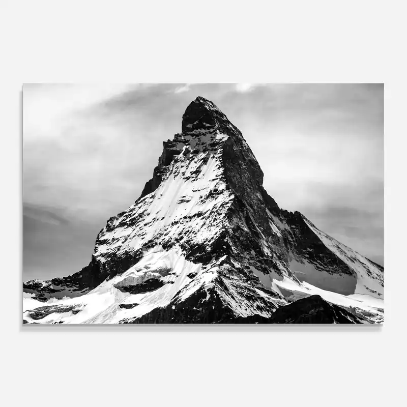 Kostenfreie Lieferung Glasbild Snowy Black Mountain