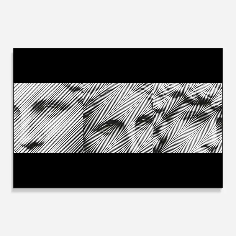 Sonderaktion Glasbild Statue Line Faces