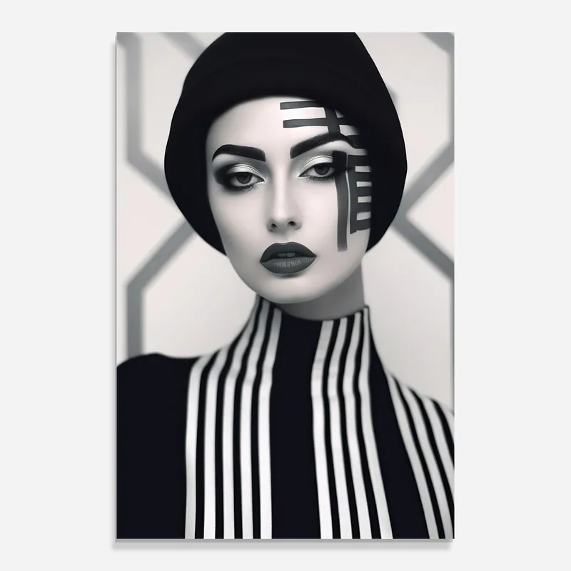 Glasbild Grey Lines On Face Direktkauf