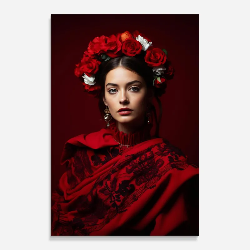 Billig Glasbild Posing With Roses