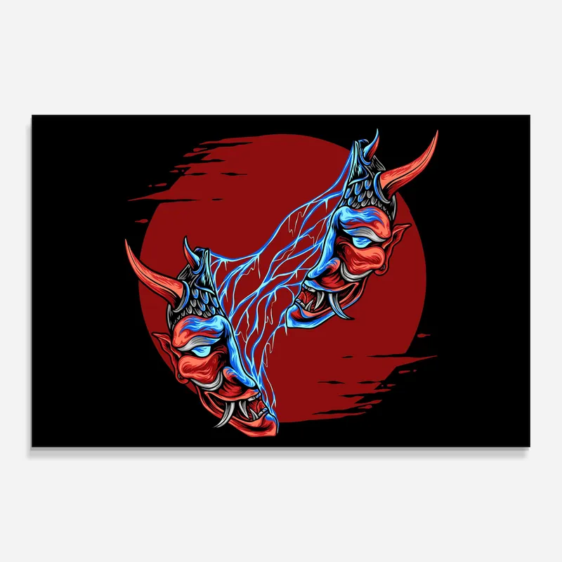 Glasbild Japanese Mask Kostenfreie Lieferung