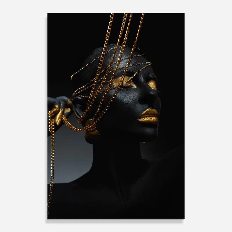 Glasbild Pretty Gold Chain Meistverkauft