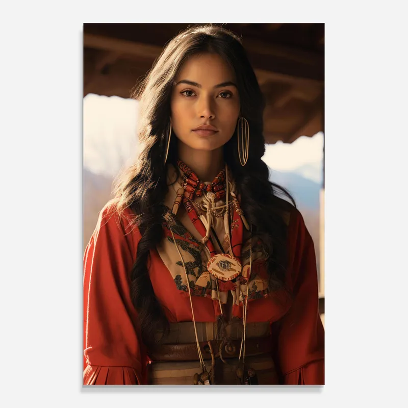 Angebot Glasbild Native American Clothing