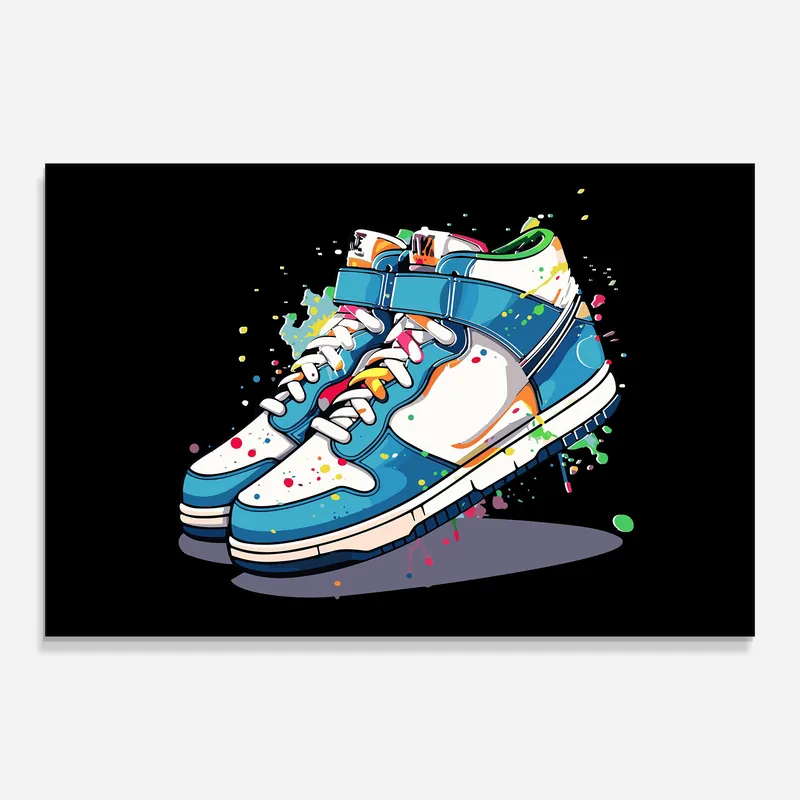Glasbild Shoes Splash Color Neue Ware