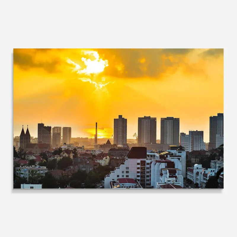 Glasbild City Illuminate Sun Neue Kollektion