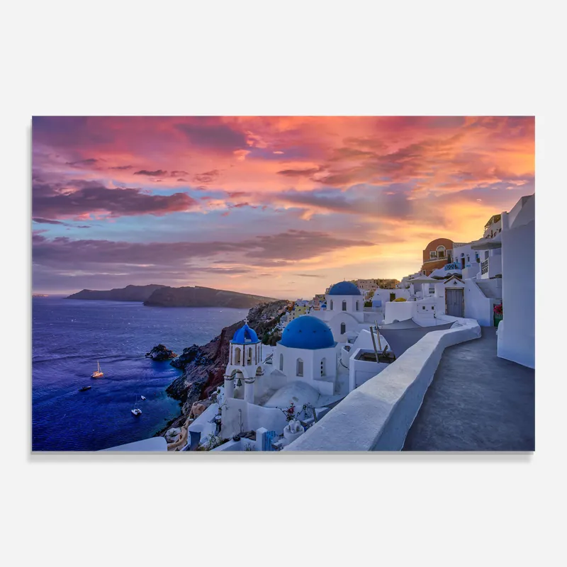 Glasbild Santorini View Neuheit