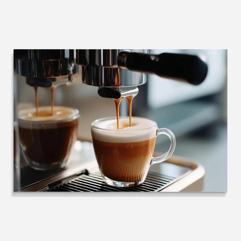 Nur Heute Glasbild Close Up Coffee Machine