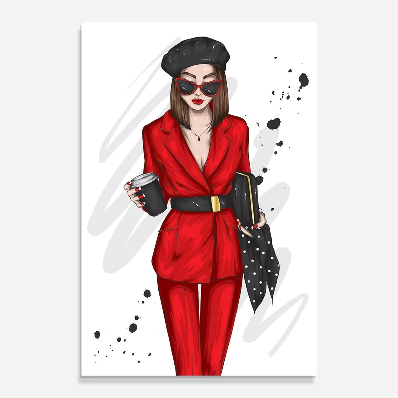 Glasbild Red Black Suit Sichere Zahlung
