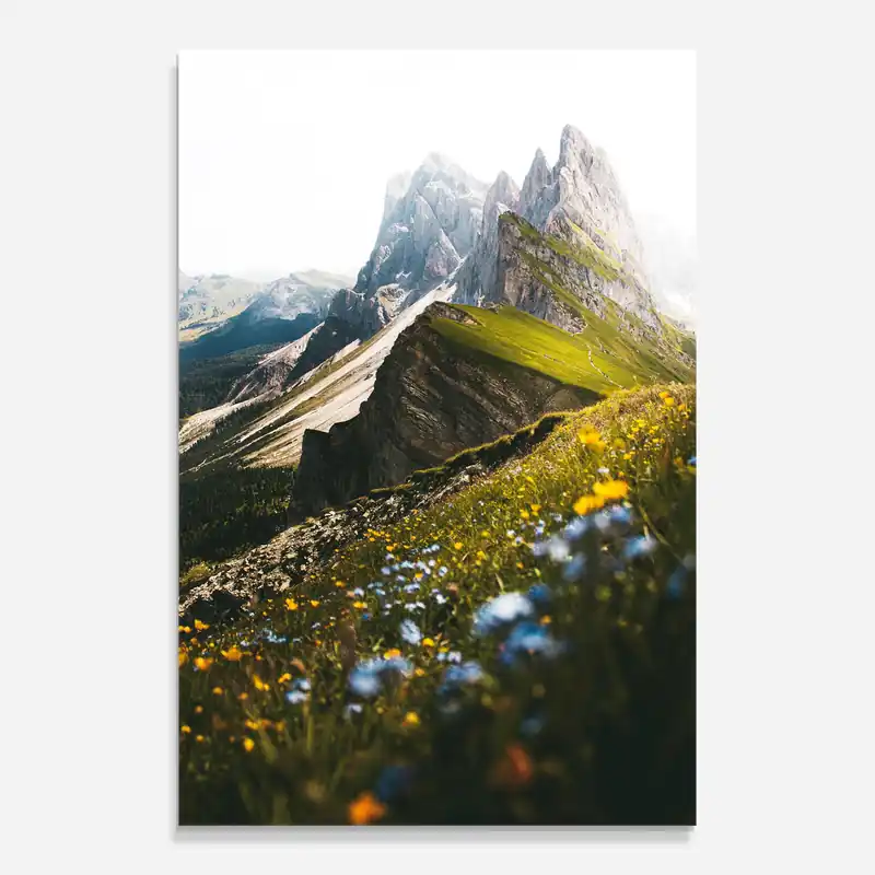 Glasbild Foggy Mountain View Ausverkauf