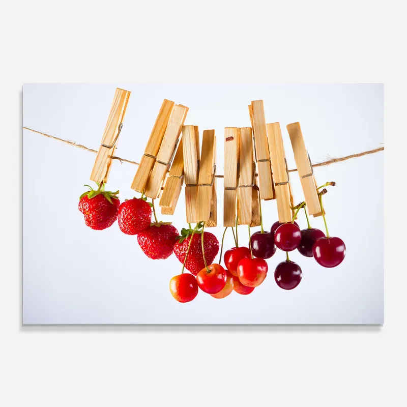 Preisreduziert Glasbild Strawberries And Cherries