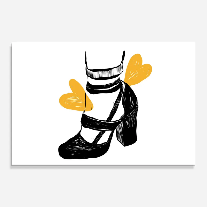 Markenprodukt Glasbild Yellow Heart Shoe