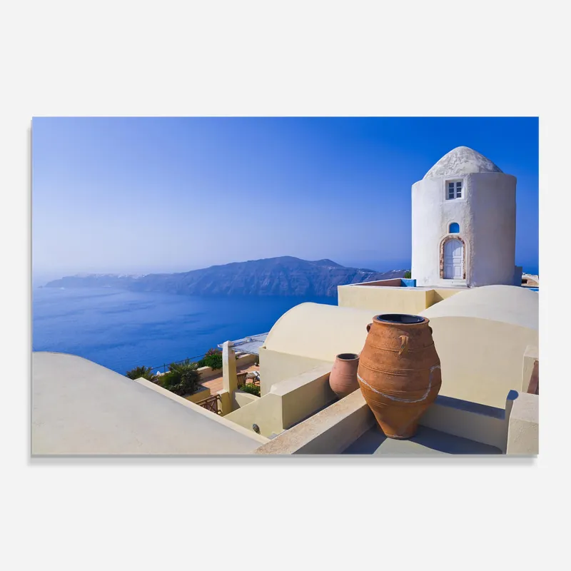 Glasbild Santorini View Greece Neuheit