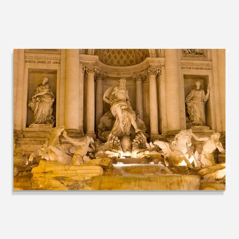 Glasbild Fontana Di Trevi Rome Günstig
