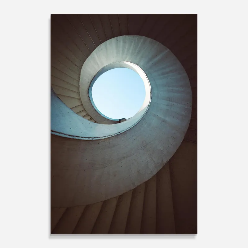 Glasbild Spiral Cream Stairs Nur Für Kurze Zeit