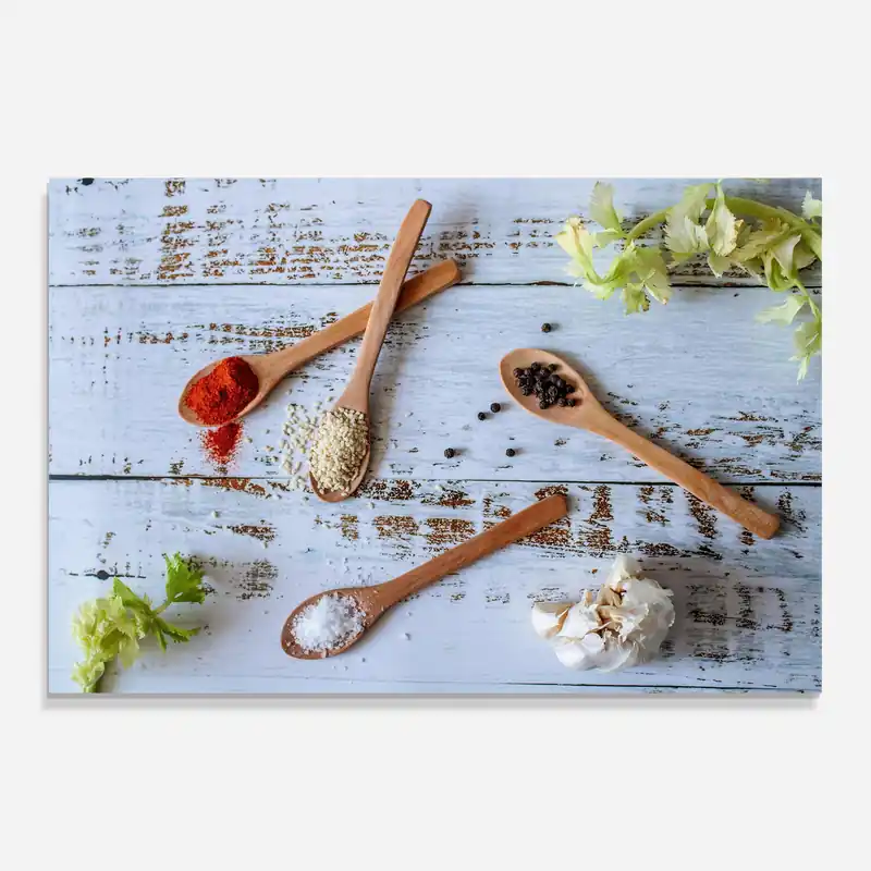 Glasbild Spices On Wood Heißes Angebot