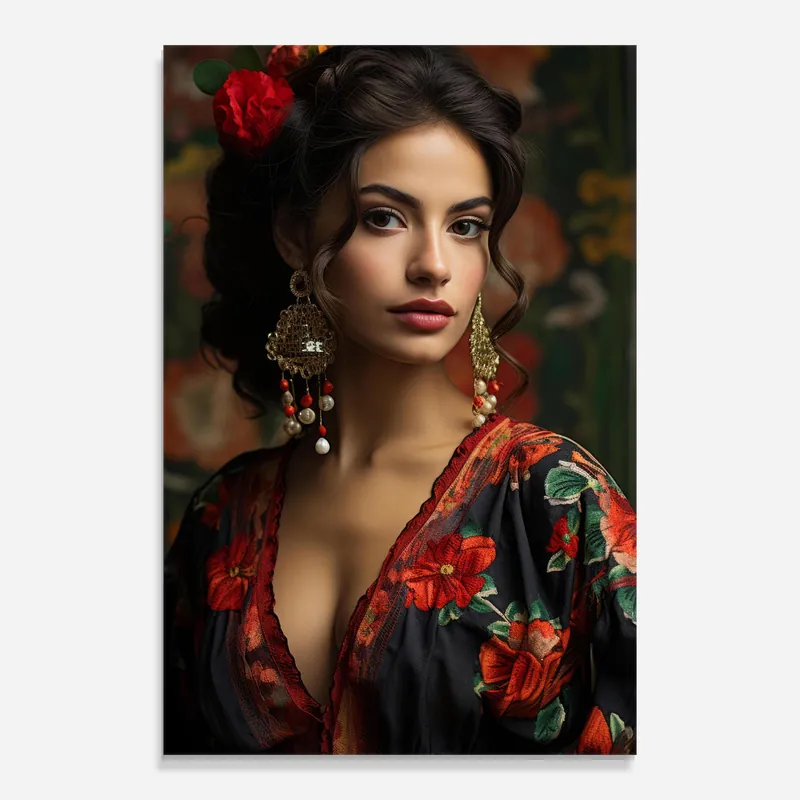 Solange Der Vorrat Reicht Glasbild White Red Earrings