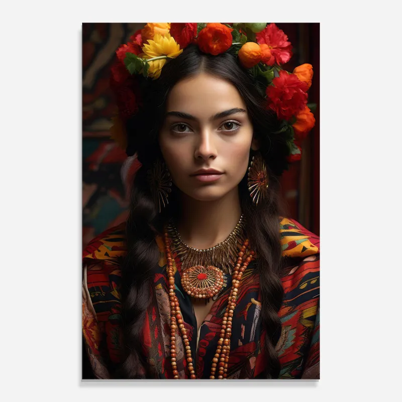 Sale Glasbild Flowers On Head