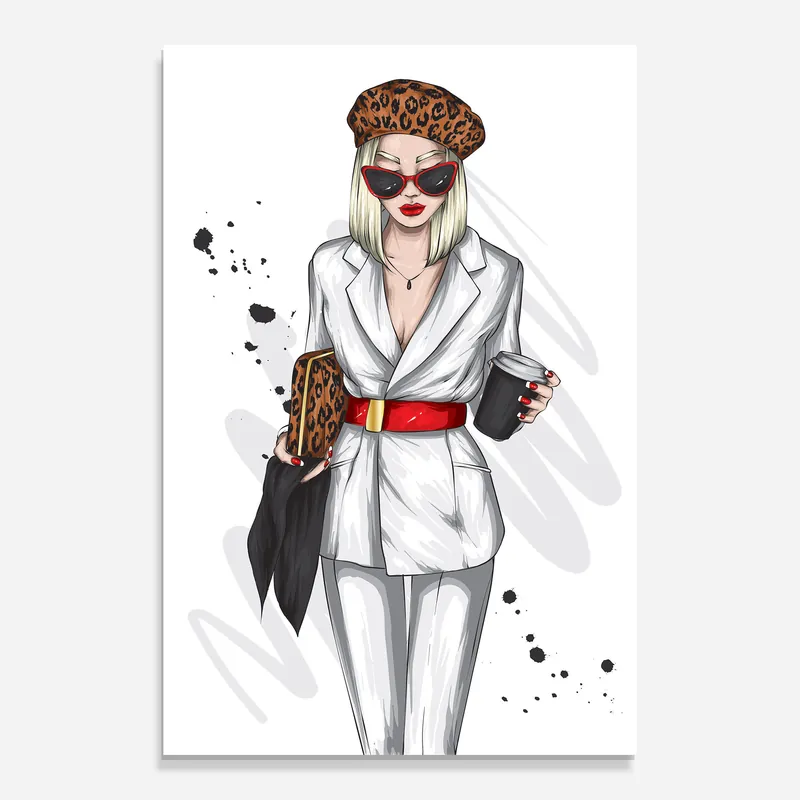 Glasbild White Suit Woman Preis Gesenkt