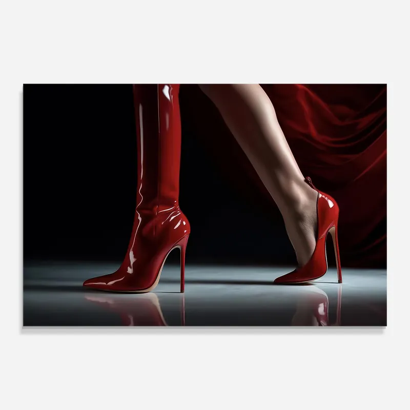 Versand Am Gleichen Tag Glasbild Red Sexy Highheeled