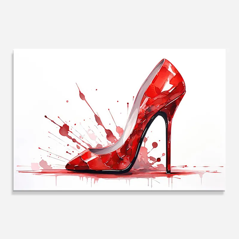 Glasbild Red Stiletto Shoes Preisknaller