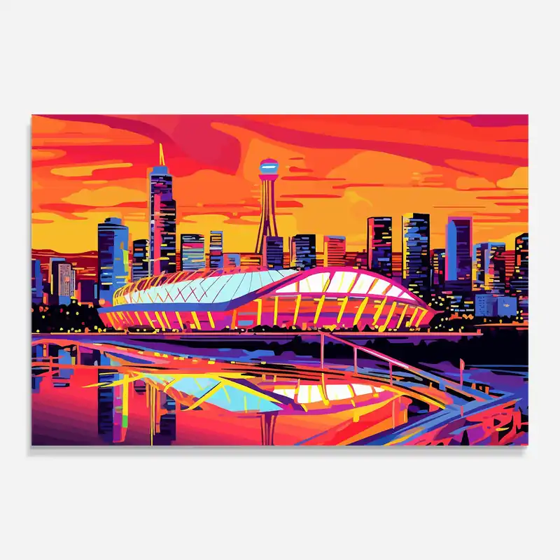 Glasbild Australian Orange Sunset Kostenloser Rückversand