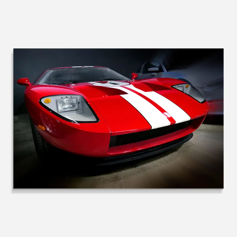 Glasbild Red Sport Car Bestpreis