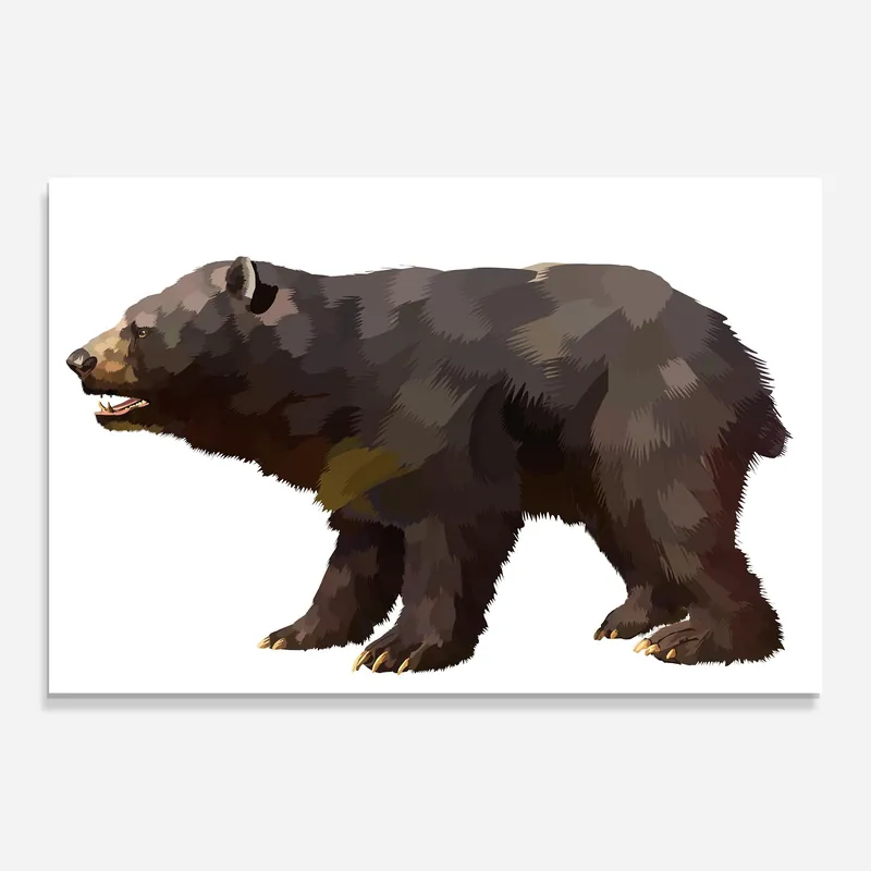 Geprüft Glasbild Realistic Bear Art