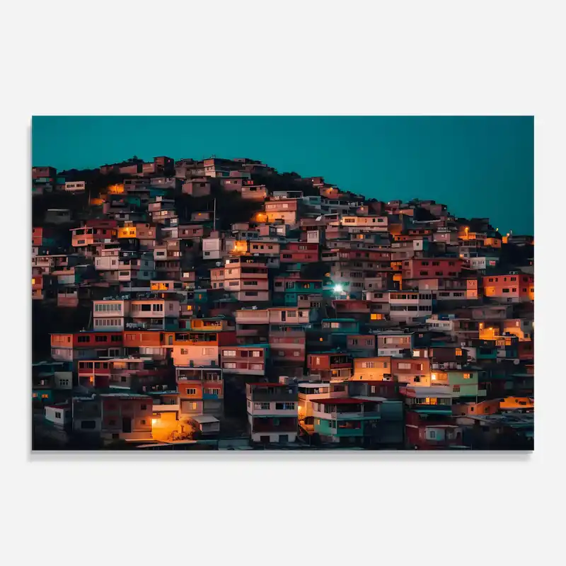 Glasbild Hill Houses Preiswert