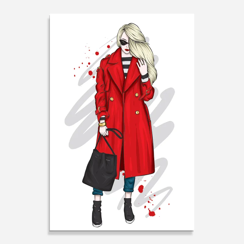 Glasbild Red Coat Rabatt