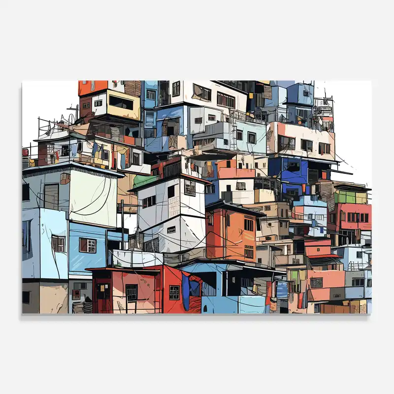 Glasbild Slum Area Mega-Angebot