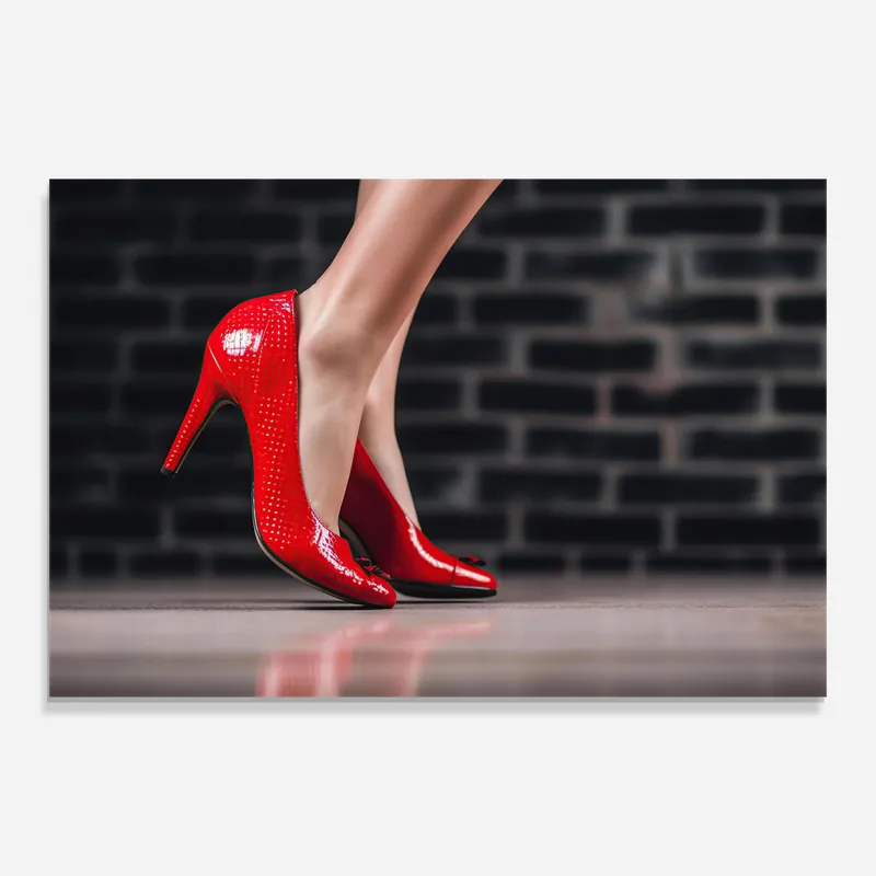 Saisonangebot Glasbild Red Fashion Heels