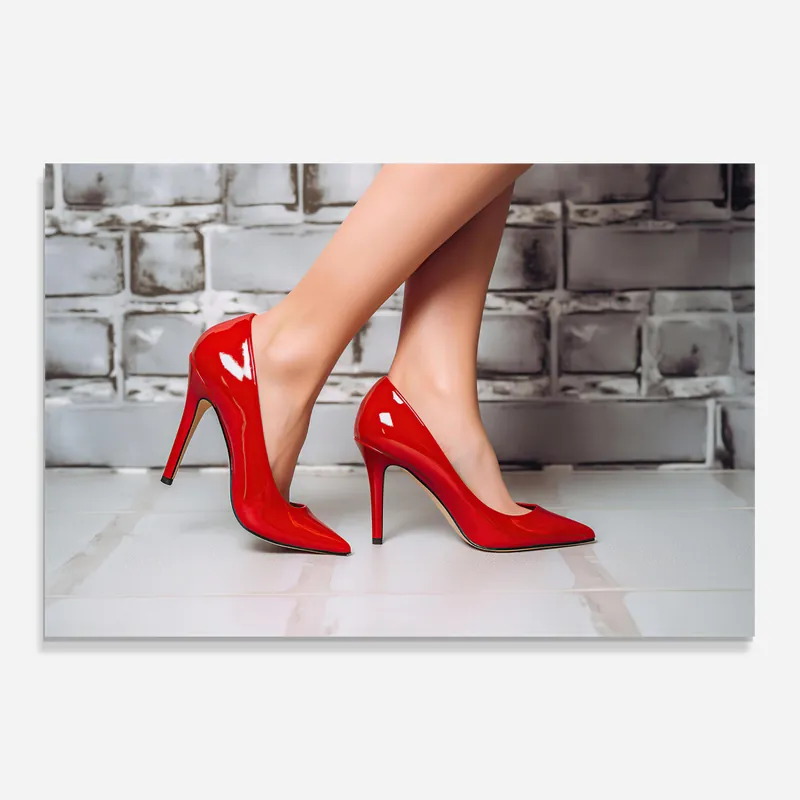 Glasbild Red Heels Fashion Schneller Versand