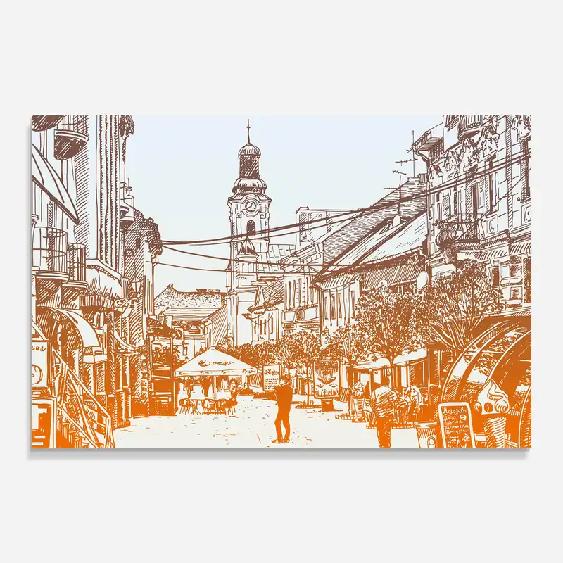 Glasbild Cityscape Ukraine Aktuell