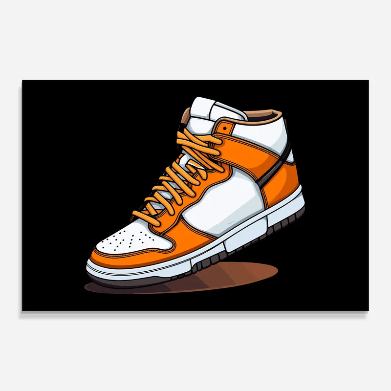 Glasbild Orange Sneackers Günstig