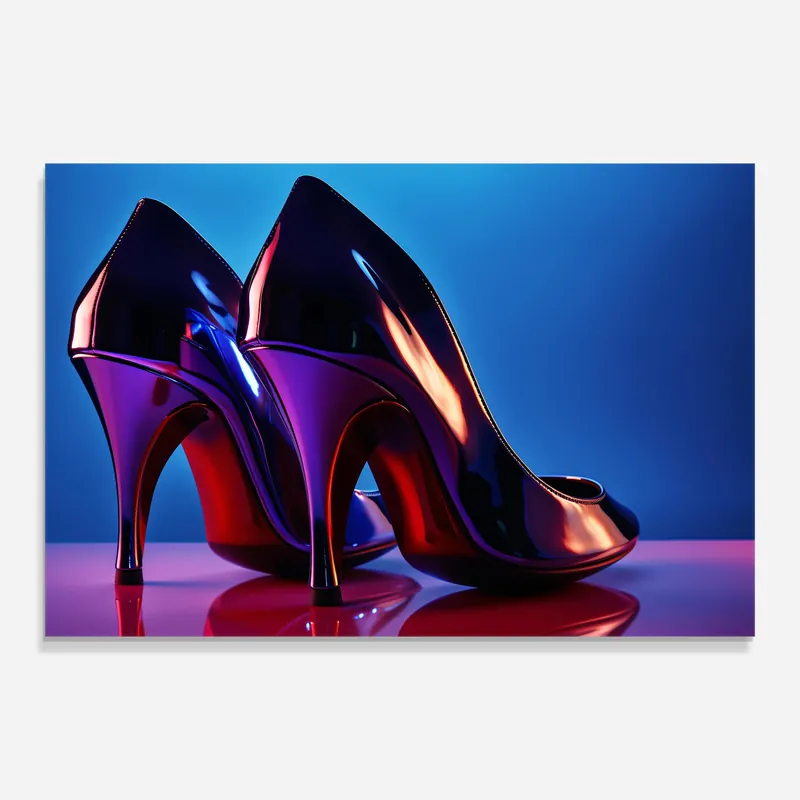 Nur Heute Glasbild Purple High Heeled