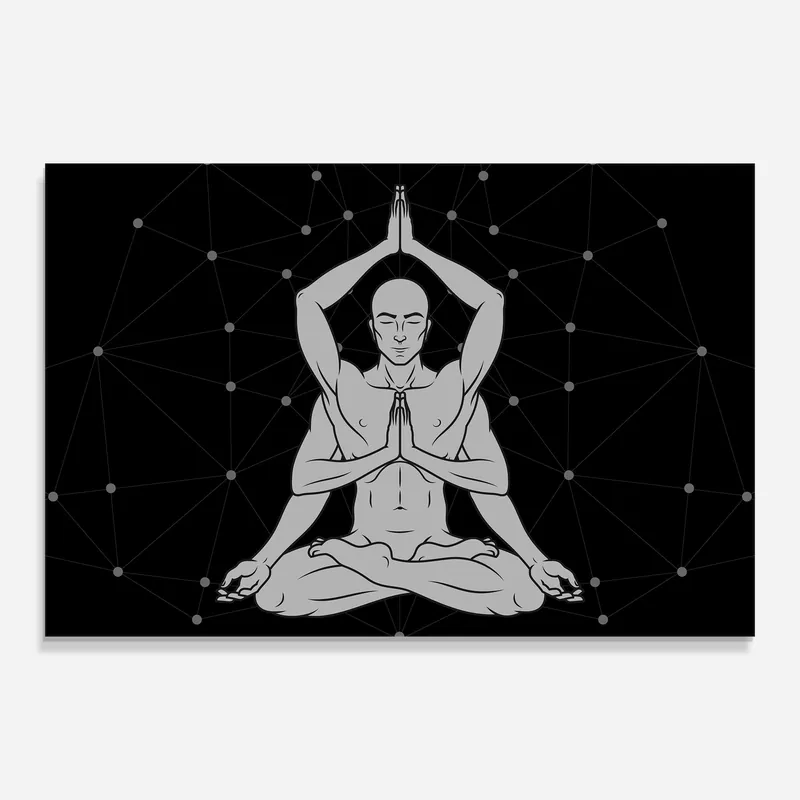 Kostenfreie Lieferung Glasbild Meditation Grey Line