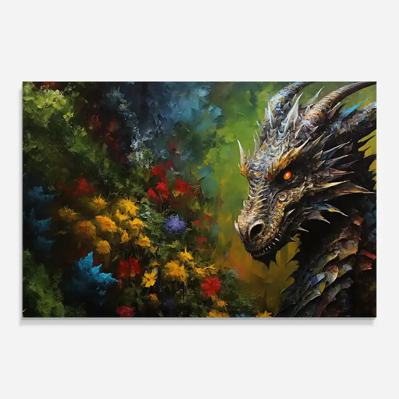 Letzte Chance Glasbild Dragon In Nature