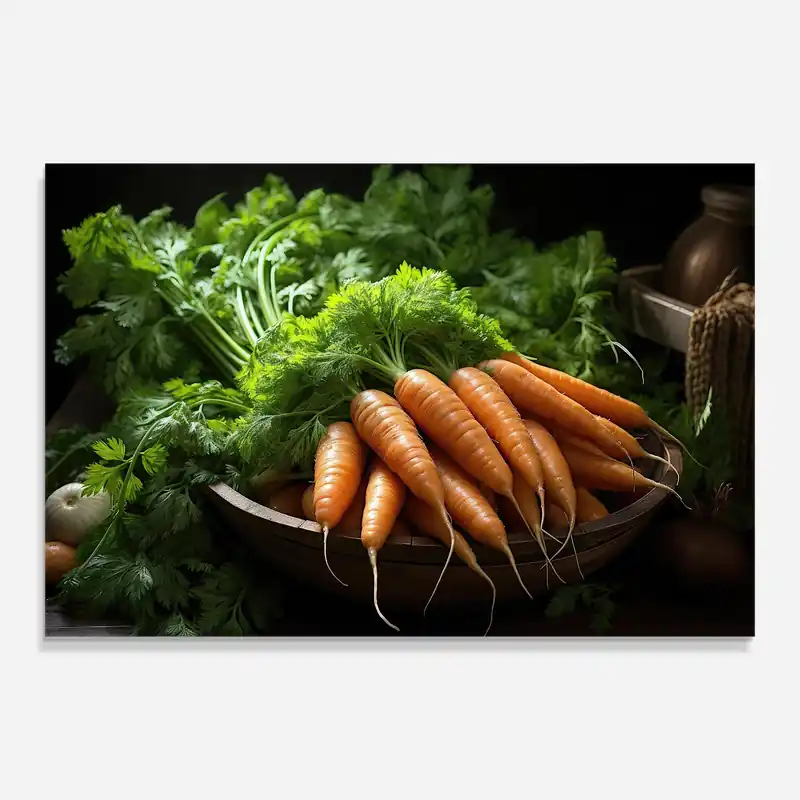 Glasbild Fresh Carrots Basket Bestpreis