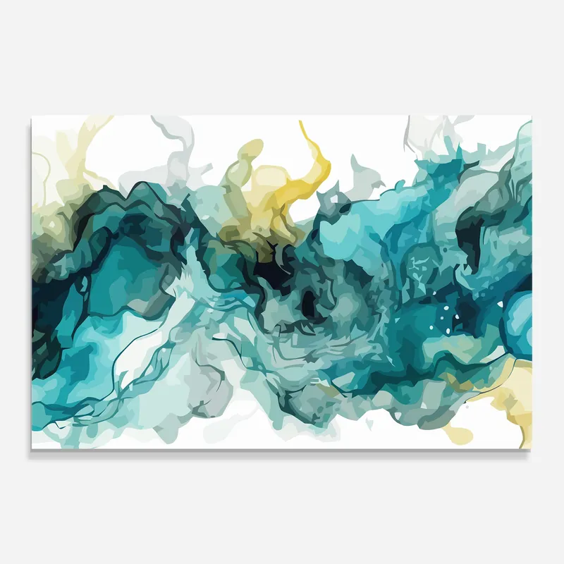Glasbild Blue Yellow Art Solange Der Vorrat Reicht