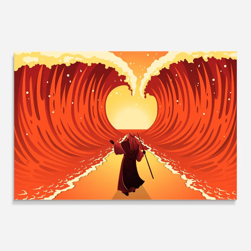 Neuheit Glasbild Moses