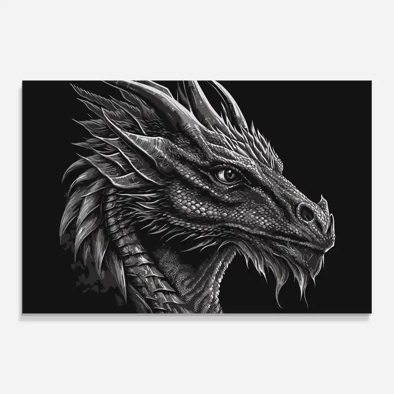 Knallerangebot Glasbild Grey Dragon