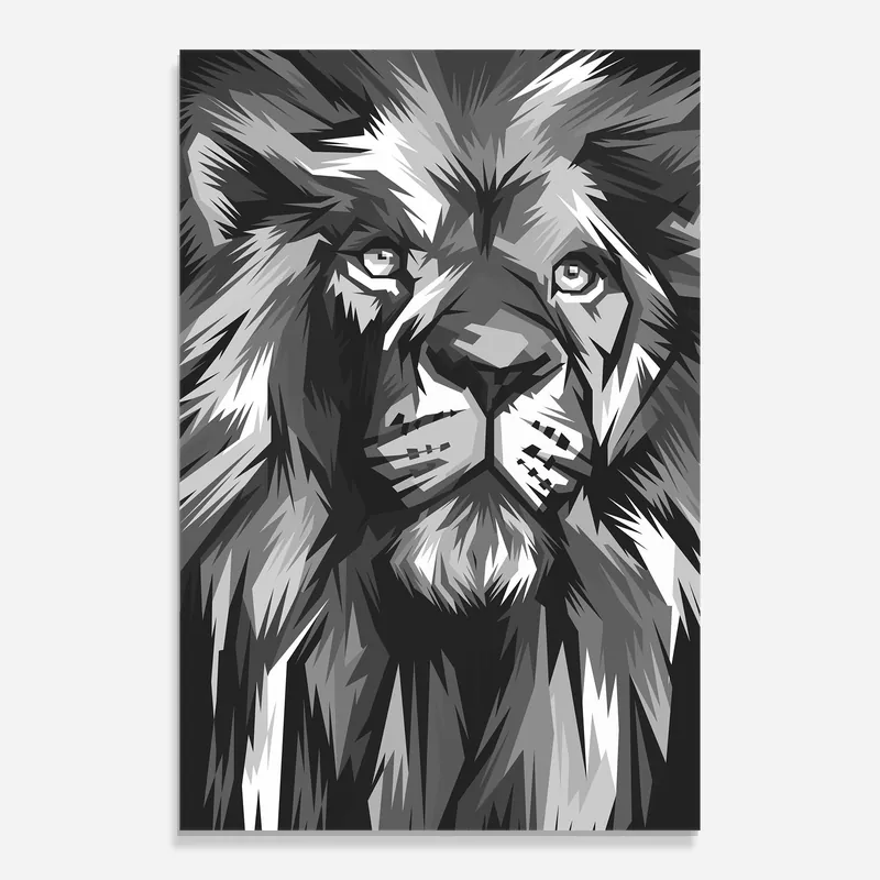 Top-Preis Glasbild Grey Head Lion