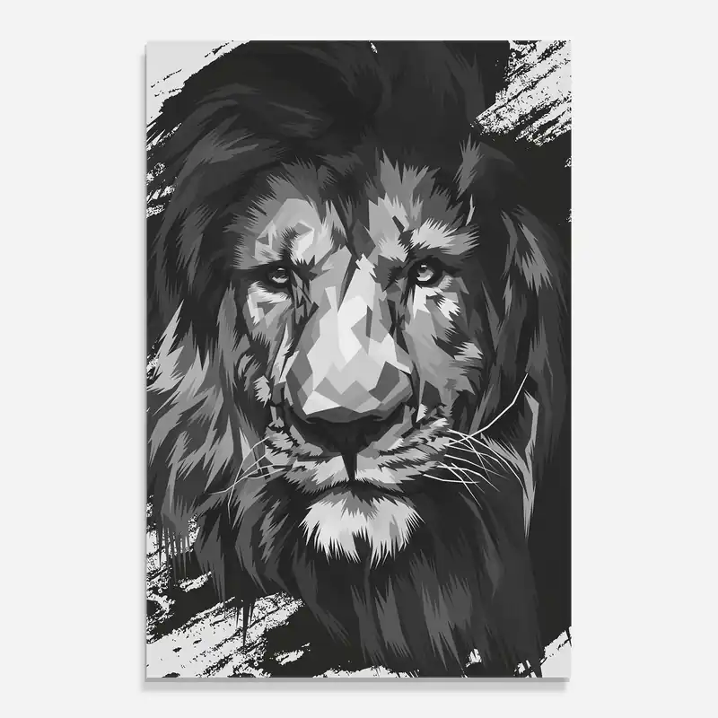 Glasbild Grey Lion Schneller Versand